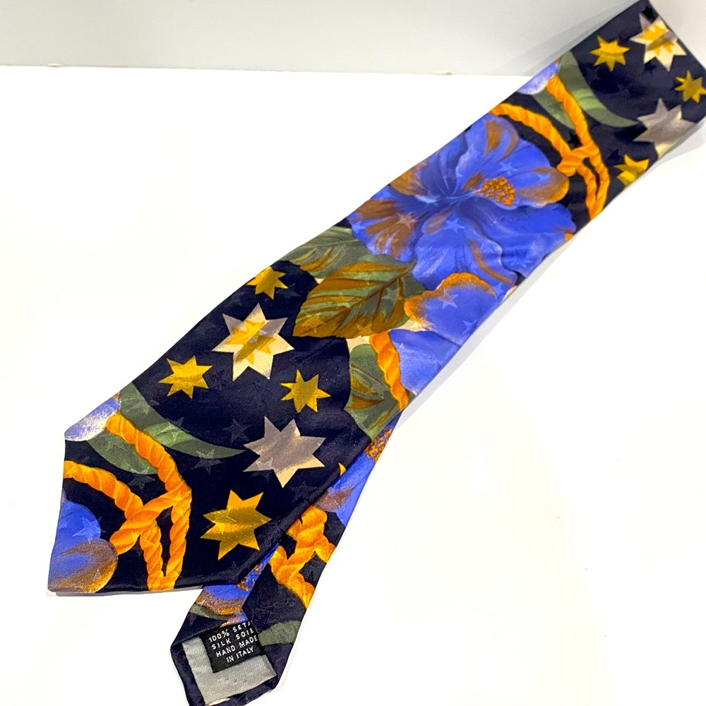Vintage Sharper Image 100% Silk Neck Tie- Fits Tall